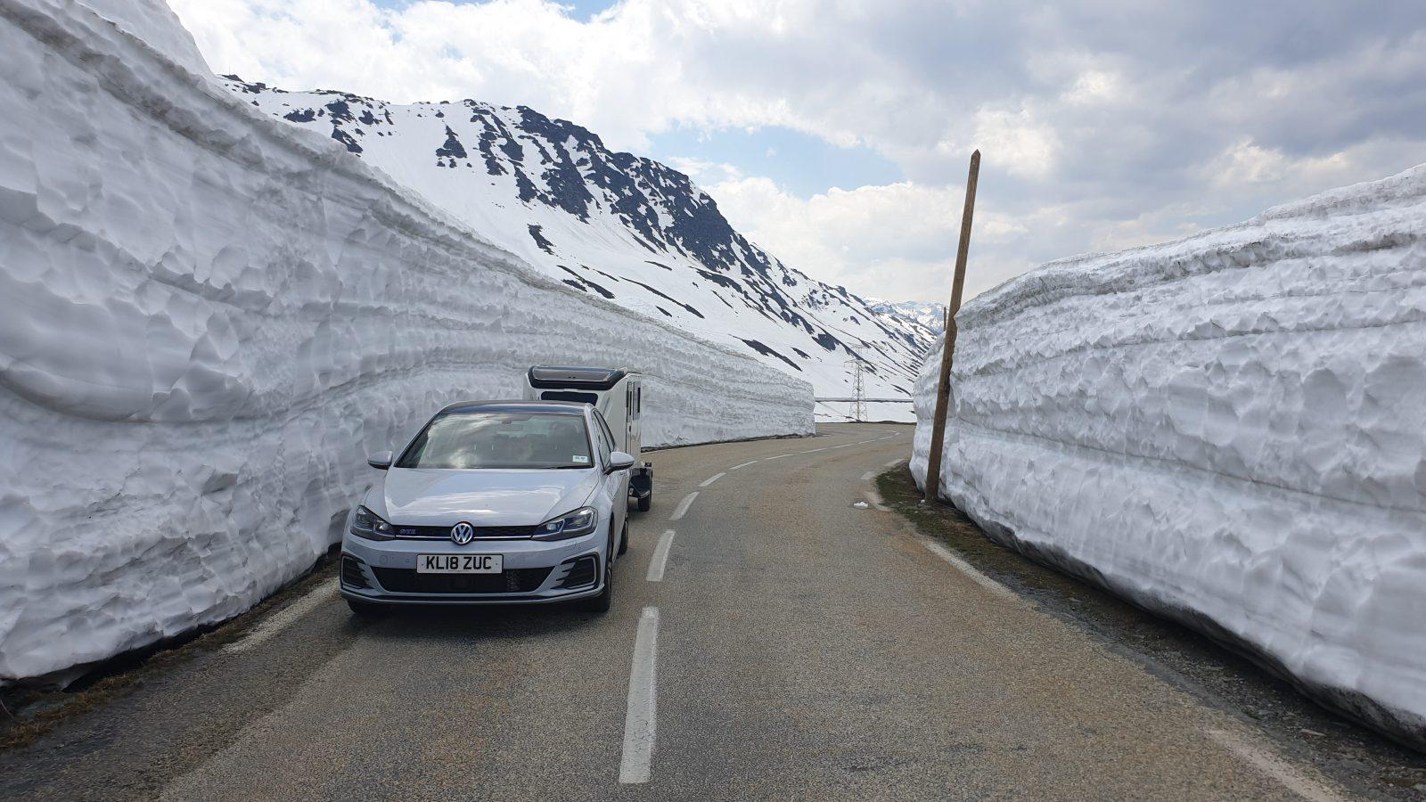 Dashaway parked in glacial valley for lunch stop