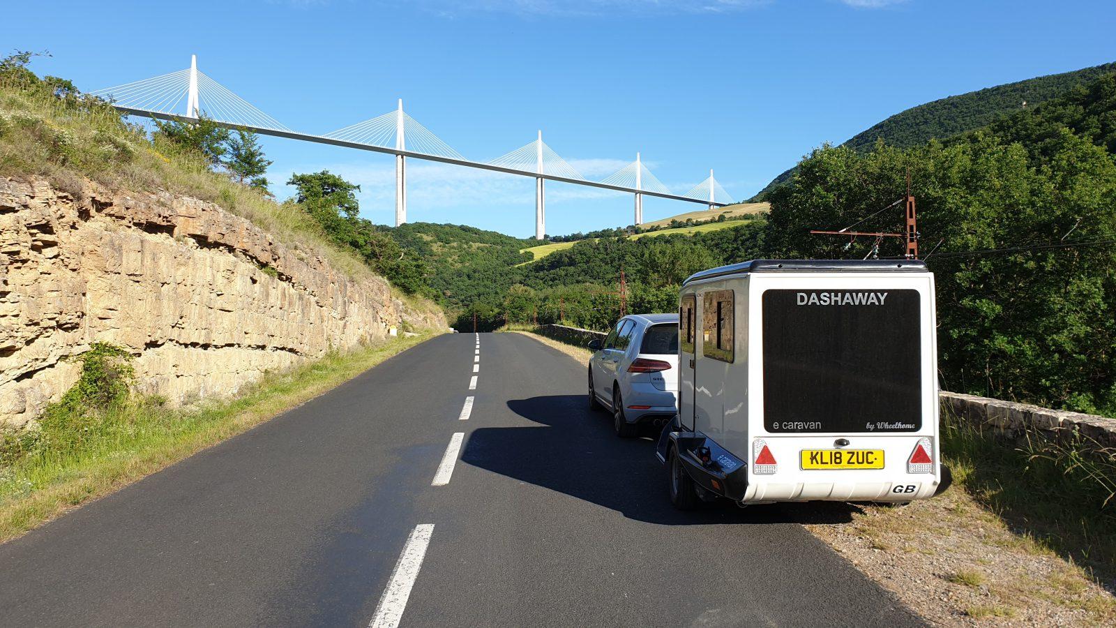 Dashaway solar panels charging at French campsite